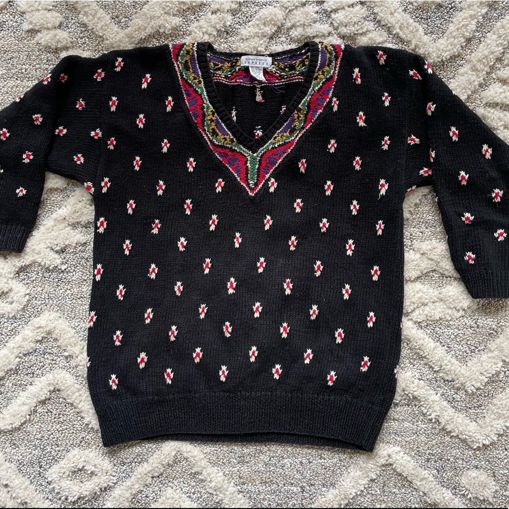 Compagnie Internationale Exresss VTG V-Neck Sweater Size M